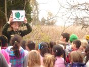 Students visiting Dyke Marsh